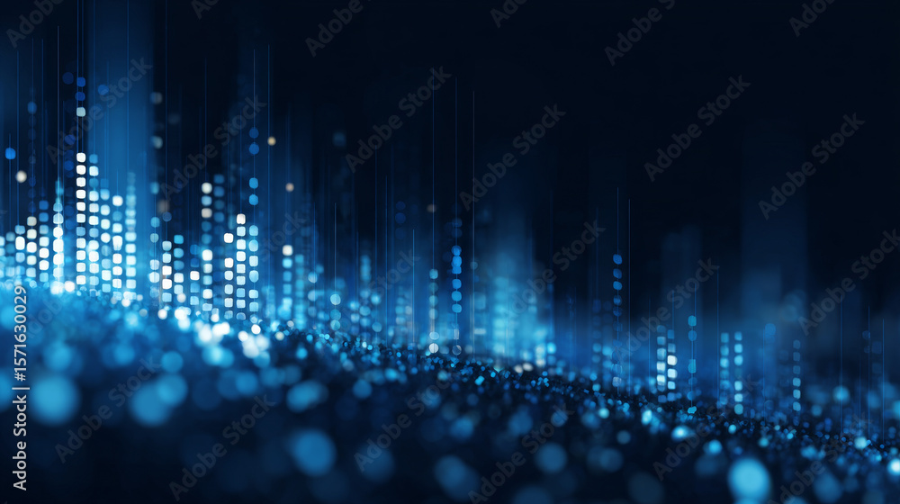 Poster blue tech finance background abstract pixel element network. abstract business tech science backgrou