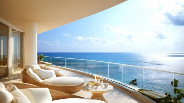 Oceanfront Luxury Balcony Relaxation