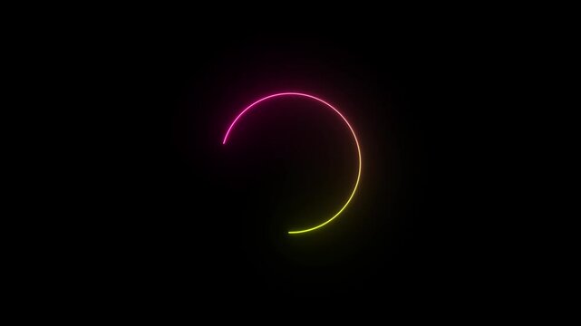 Abstract neon arrow business graph chart icon animation background. Market Recovery Concept. Successful growth trend Green line graph going Up.on a black background .video animation .