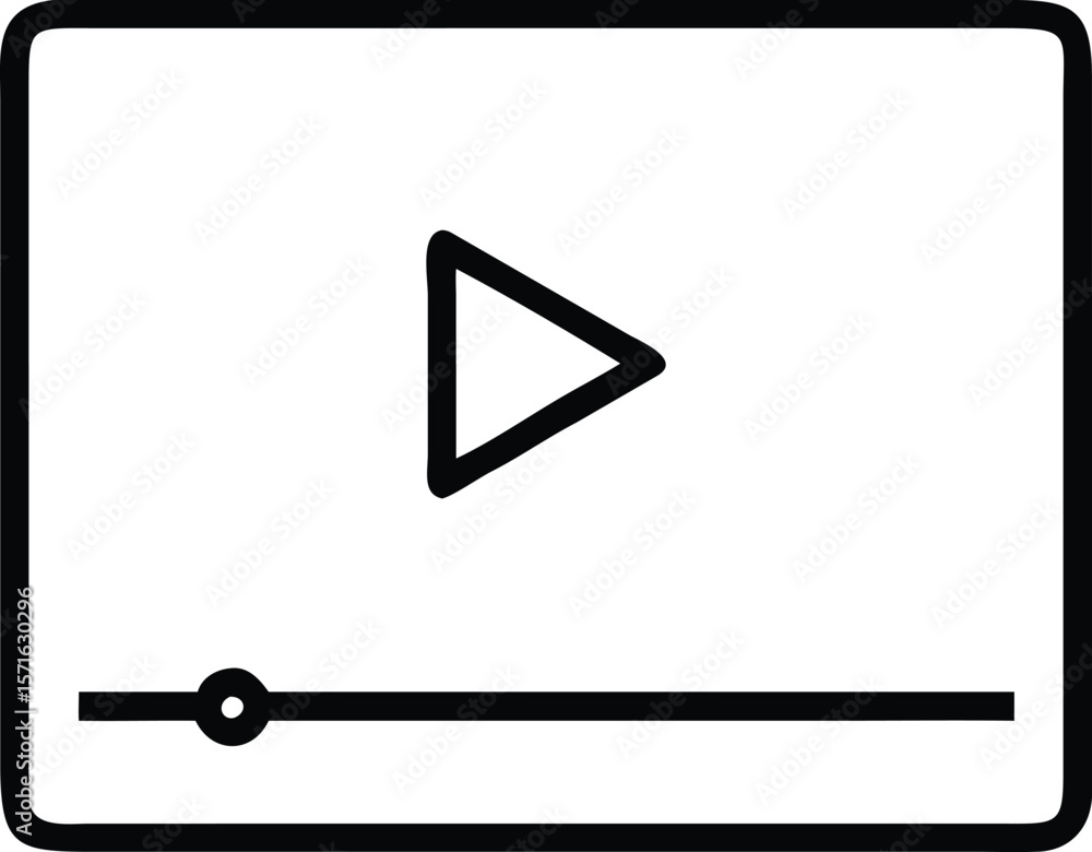 Aufkleber simple play button icon for video player interface design