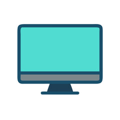 lcd monitor isolated on white