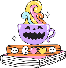 Adorable ghost has a love for books and a cozy Halloween feel