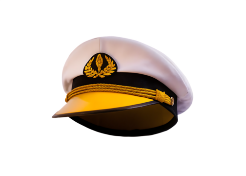 pilot hat isolated on white background PNG, AI GENERATED