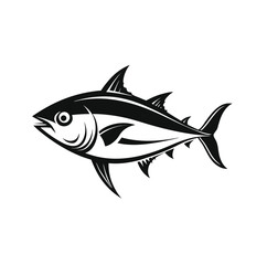 Obraz premium Stylized monochrome illustration of a tun isolated on white background