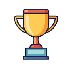 Golden trophy cup award for achievement and victory isolated on white background