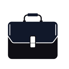Classic business briefcase silhouette for professional use isolated on white background