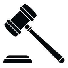 Silhouette of a Gavel and Sound Block Depicting Law and Justice