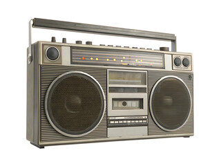  vintage boombox radio isolated on white background PNG, AI GENERATED