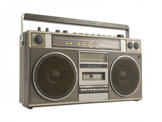 vintage boombox radio isolated on white background PNG, AI GENERATED