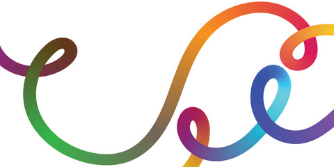 Abstract Colorful Intertwined Ribbon Design. This image features a dynamic composition of intertwining, gradient-filled lines.