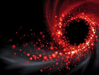 Red swirling energy vortex, dark background, abstract design