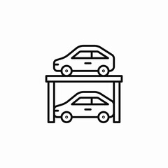 double car parking icon sign vector