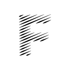 initial letter F abstract horizontal line logo vector
