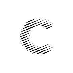 Latin alphabet letters abstract horizontal lines vector logo