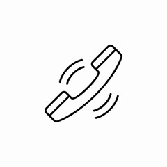 ringing handset call icon sign vector