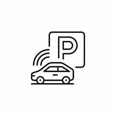 smart parking car icon sign vector