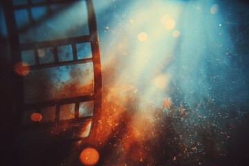 Fototapeta premium Captivating retro film aesthetic with vibrant light rays and vintage textures creating a nostalgic atmosphere