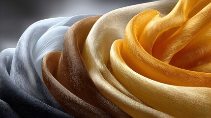 Swirling silk fabric textures, studio shot, design backdrop