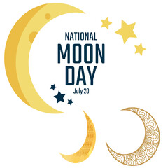 International Moon Day vector image set-5