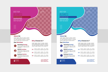 Corporate creative colorful business flyer template design set, abstract business flyer, vector template design or business poster template design Business Flyer Corporate Flyer Template