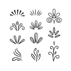 A charming set of handdrawn floral ornaments, adding a touch of elegance to any design project