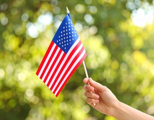 hand holding american flag