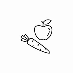 apple carrot healthy icon sign vector