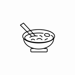 asian noodle bowl icon sign vector