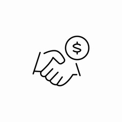 handshake money deal icon sign vector