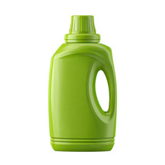 Green detergent bottle with flip top cap, ideal for laundry and cleaning purposes isolated on white background 