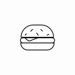 simple cheeseburger bun icon sign vector