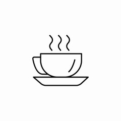 steaming coffee cup icon sign vector