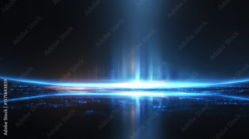 Poster scene blue light on dark background with effect glowing. futuristic backdrop design concept. vector 