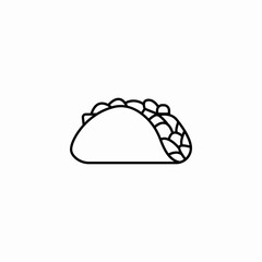 taco shell mexican icon sign vector
