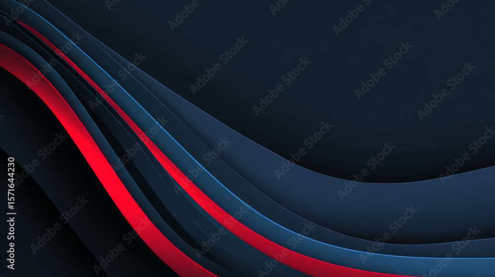 Poster modern futuristic blue and red dynamic wavy line dotted texture on dark blue background with copy sp
