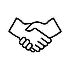 Obraz premium Minimalist handshake icon on white background