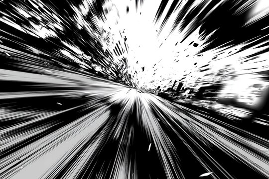 Dynamic speed lines in manga comic style showcasing action for anime fans, ideal for illustrations, poster design, and creative expressions in vibrant storytelling