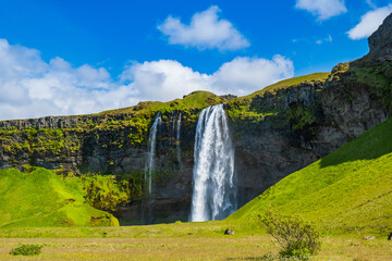 Amazing Seljalandsfoss waterfall in south east Iceland 
