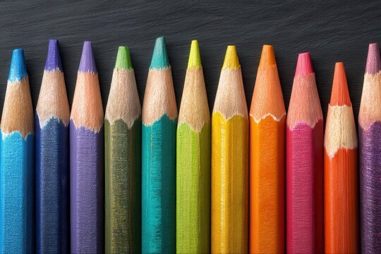 Vibrant pencils arranged artistically, symbolizing creativity for educational projects and design needs, perfect for back-to-school campaigns and art promotion strategies