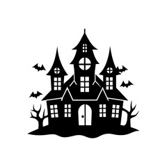 Haunted house clipart on white background 1 vector illustration