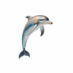 Obraz premium Leaping Dolphin: A vibrant dolphin leaps gracefully out of the water, showcasing its sleek, streamlined body and playful nature. The image captures the energy and freedom of marine life.