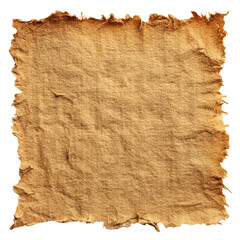 Brown ripped paper with rough, torn edges and a weathered appearance. Ideal for vintage-inspired design and craft applications isolated on white background 