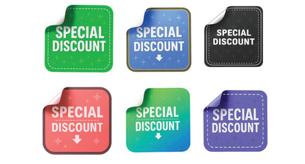 Colorful Special Discount Stickers Collection – Sale, Offer, Promo, Badge, Label, Tag, Vector Design