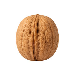 Obraz premium Whole walnut in shell isolated on transparent background.