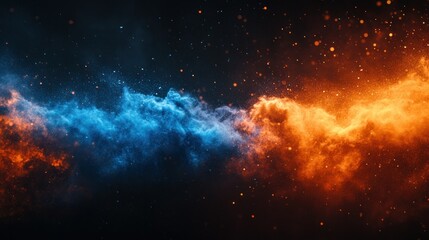 Abstract fiery & icy nebula