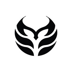 black and white tattoo design eagle logo on white background 