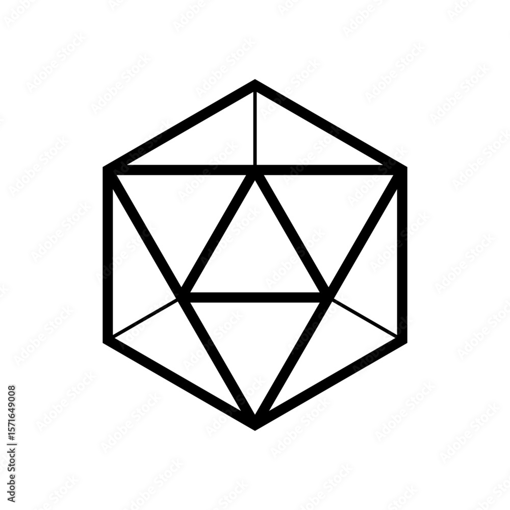 Aufkleber geometric hexagonal logo icon. hexagon concept vector design with minimalistic linear style