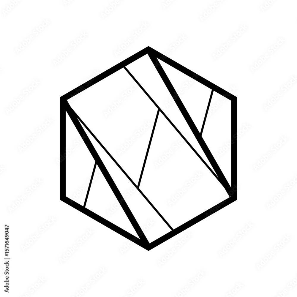 Fototapete geometric hexagonal logo icon. hexagon concept vector design with minimalistic linear style
