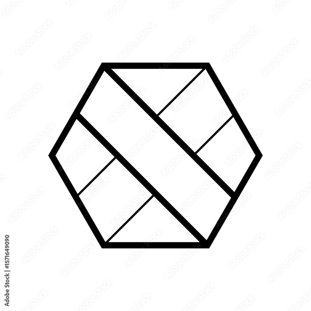 Aufkleber geometric hexagonal logo icon. hexagon concept vector design with minimalistic linear style
