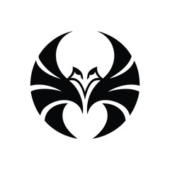 black and white tattoo design eagle logo on white background 